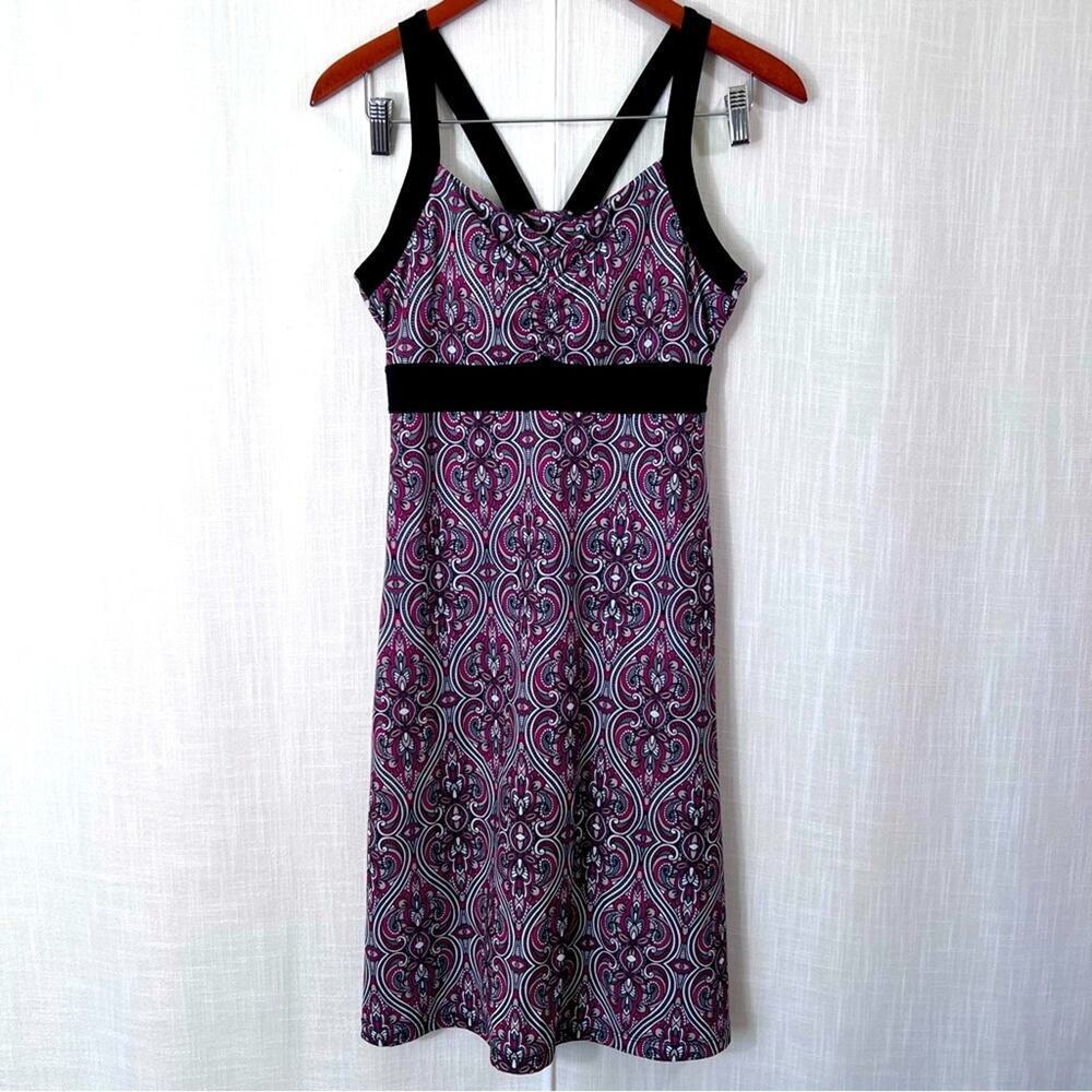 Prana Knee Length Athletic Pink & Grey Dress Size S